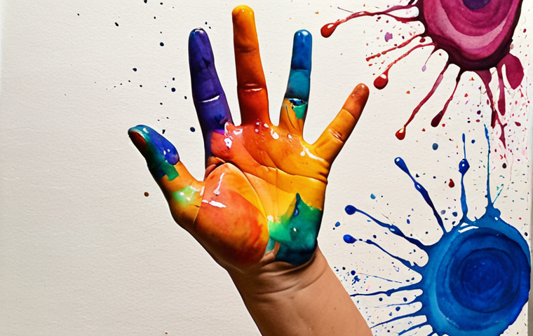 **

*   Prompt: "A person's hands covered in colorful watercolor paints, freely expressing themselves on a large canvas, vibrant and fluid style, conveying liberation and joy, art studio background."

**
