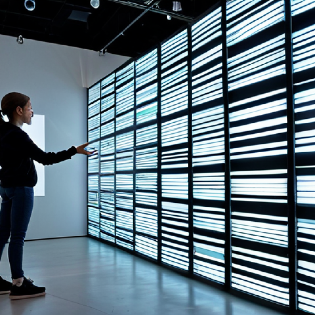 Interactive Art Installation**

"A fully clothed student interacting with a large-scale interactive art installation in a brightly lit gallery. The installation responds to movement with dynamic light and sound patterns. Safe for work, appropriate content, perfect anatomy, well-formed hands, professional exhibit design, family-friendly."

**