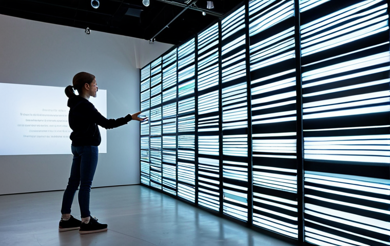 Interactive Art Installation**

"A fully clothed student interacting with a large-scale interactive art installation in a brightly lit gallery. The installation responds to movement with dynamic light and sound patterns. Safe for work, appropriate content, perfect anatomy, well-formed hands, professional exhibit design, family-friendly."

**