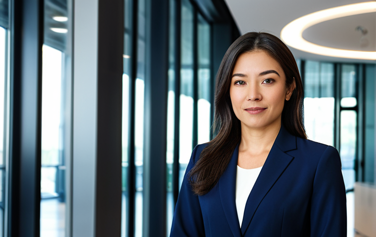 미술 교육과 작가 매니지먼트 - Professional Portrait**

"A professional businesswoman in a tailored, dark blue business suit, stand...