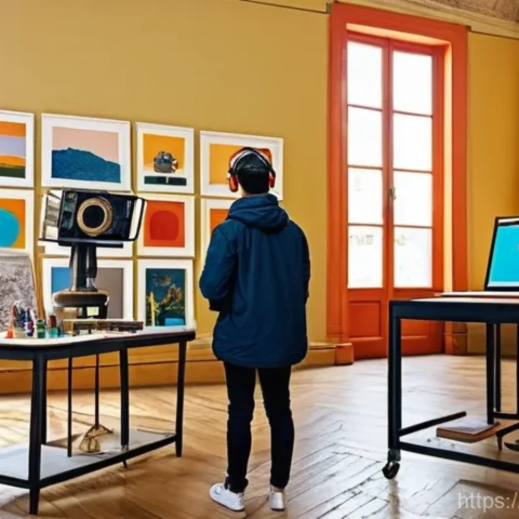 미술 교육과 포트폴리오 작성법 - **Prompt 1: Modern Art Education in Portugal**
    "A vibrant, brightly lit art studio in a historic...