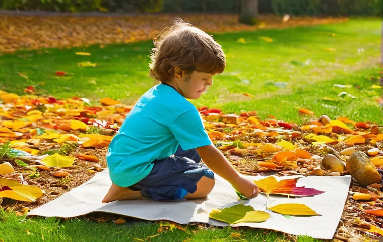 초등 미술 교육 전략 - **Prompt Title: Nature's Canvas: A Child's Eco-Art Installation**
    **Subject:** A joyful 7-year-o...