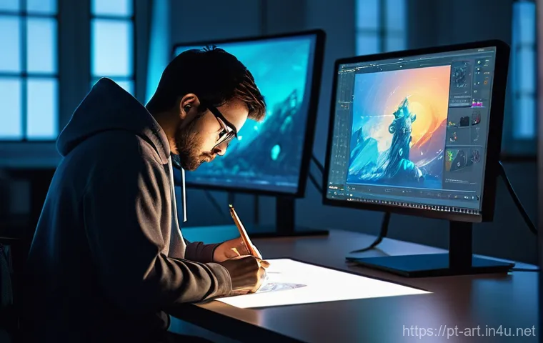 미술 교육을 위한 온라인 자료 활용법 - **Prompt: "A dynamic, global montage depicting a virtual art classroom and community. Various indivi...