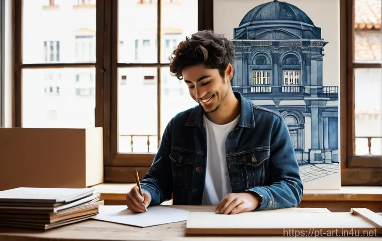 고등 미술 입시 전략 - **Prompt for Portfolio & Technique:**
    "A young, determined art student, in their early twenties,...