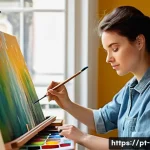 미술 전공자의 진로 탐색 - **Prompt 1: Blending Traditional and Digital Artistry**
    A female artist in her late 20s, with sh...