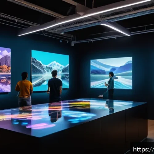 Home 30 미술 교육과 NFT 아트 제작 - A vibrant digital art studio scene showcasing a diverse group of Brazilian artists collaborating rem...